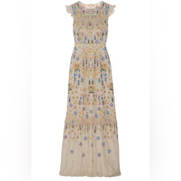 NEEDLE & THREAD Flowerbed Embroidery Gown in Petal 2 - Picture 1 of 13